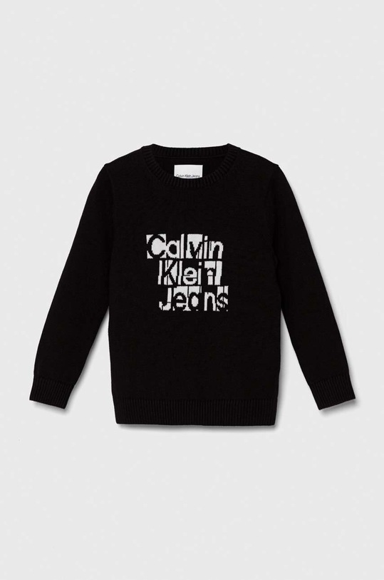 Calvin Klein Jeans sweter bawełniany dziecięcy pozostałe czarny IB0IB02021.128.176.PPYH