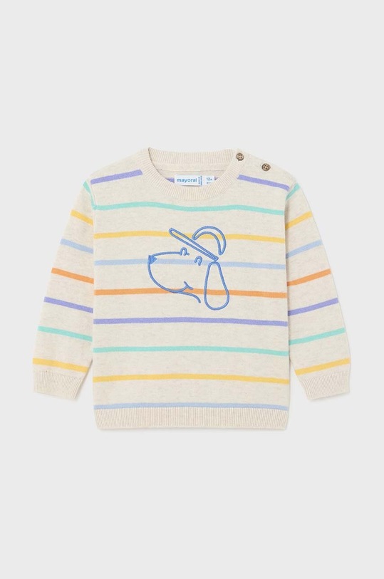Mayoral sweter bawełniany niemowlęcy 1385.3H.Baby.PPYH beżowy SS24