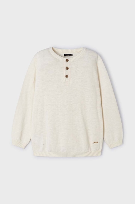 Mayoral sweter z domieszką lnu dziecięcy 3356.5C.Mini.PPYH beżowy SS24