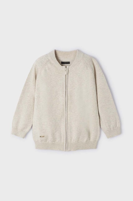 Dječji pamučni kardigan Mayoral bez uzorka bež 3362.5B.Mini.PPYH