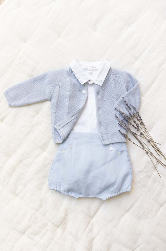 Tartine et Chocolat cardigan din bumbac pentru bebeluși uni albastru TY18000.60.74