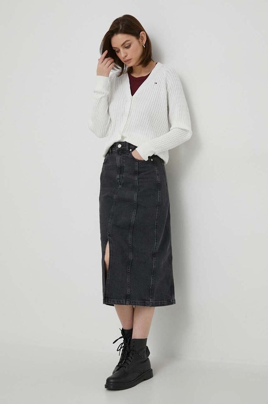 Bavlněný kardigan Tommy Hilfiger WW0WW40673 bílá SS24