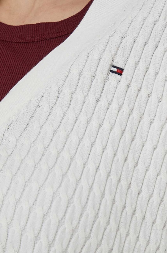 Bavlněný kardigan Tommy Hilfiger WW0WW40673 bílá