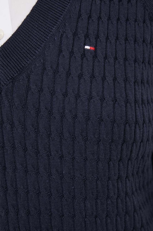 Tommy Hilfiger sweter bawełniany WW0WW40674 granatowy