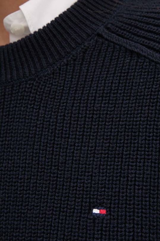 Βαμβακερό πουλόβερ Tommy Hilfiger WW0WW40751 σκούρο μπλε