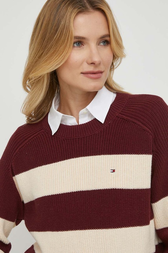 Tommy Hilfiger sweter bawełniany bordowy WW0WW40751