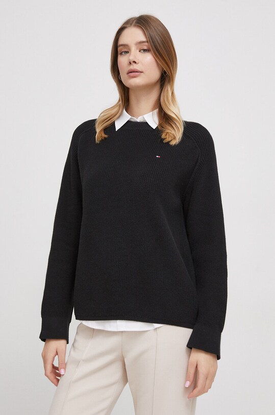 Бавовняний светр Tommy Hilfiger бавовна чорний WW0WW40751
