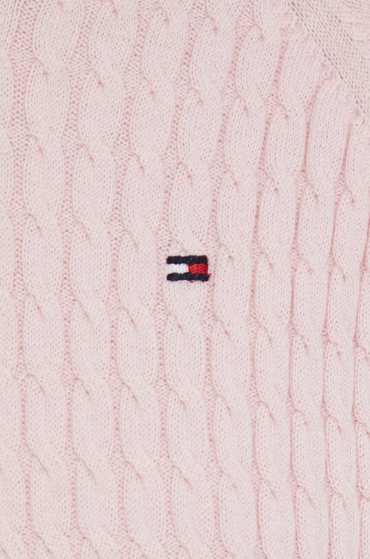 Βαμβακερό πουλόβερ Tommy Hilfiger ροζ WW0WW41142