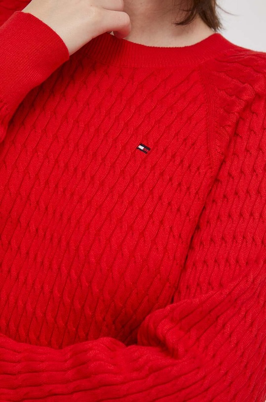 Tommy Hilfiger sweter bawełniany WW0WW41142 czerwony