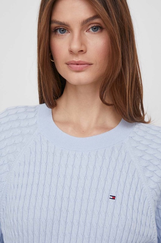 Bavlněný svetr Tommy Hilfiger modrá WW0WW41142