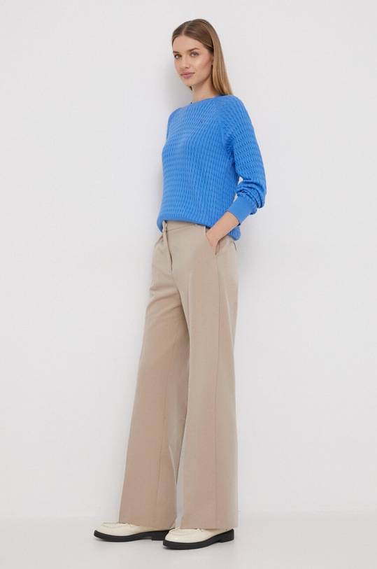 Βαμβακερό πουλόβερ Tommy Hilfiger WW0WW41142 μπλε AW24