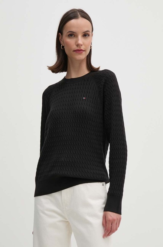 Бавовняний светр Tommy Hilfiger чорний WW0WW41142