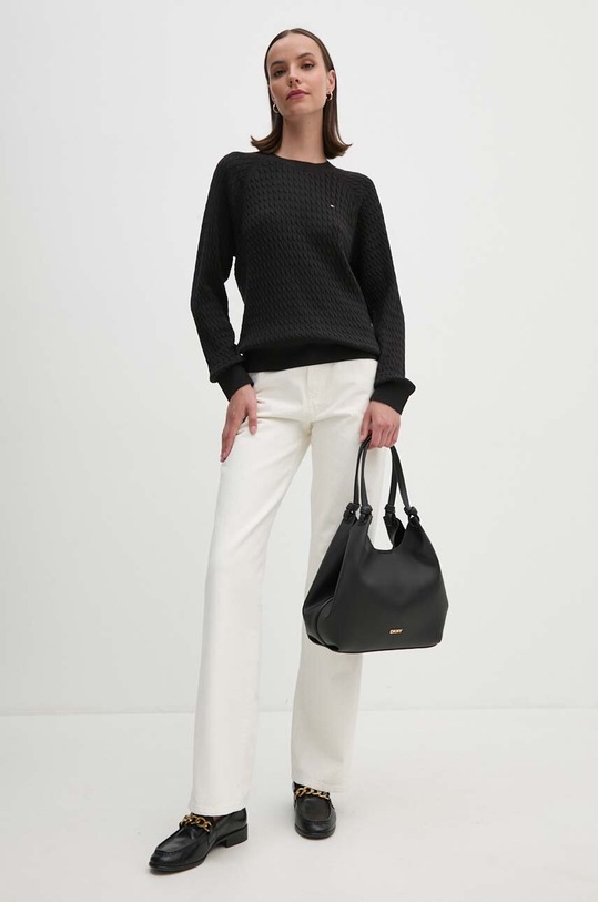 Бавовняний светр Tommy Hilfiger WW0WW41142 чорний AW24
