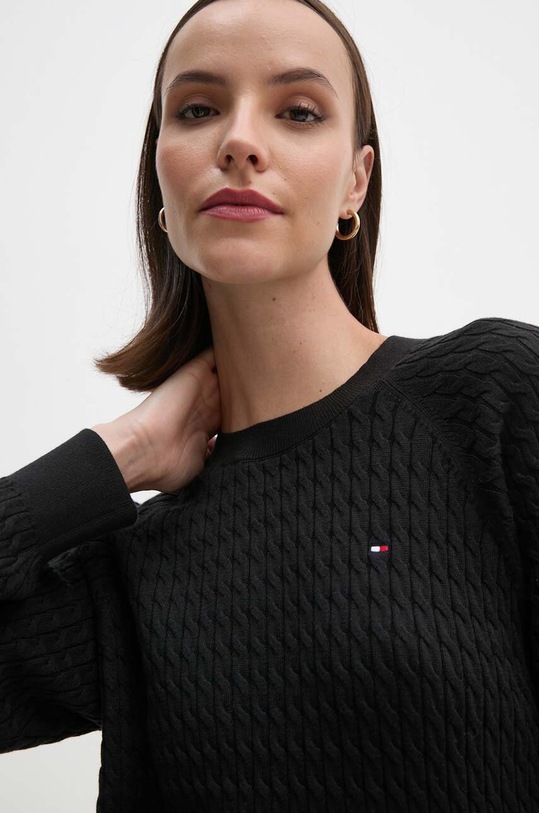 Бавовняний светр Tommy Hilfiger чорний WW0WW41142