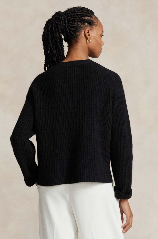 Μάλλινη ζακέτα Polo Ralph Lauren 211910426 μαύρο SS24