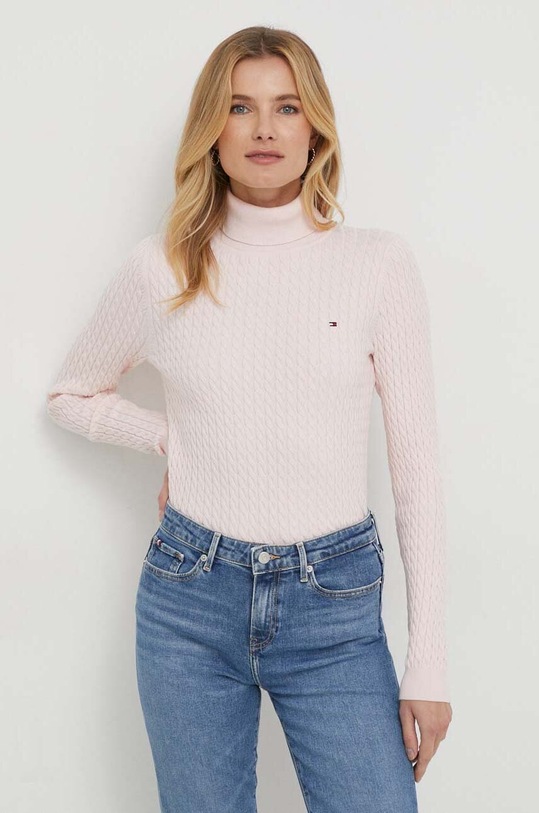 Tommy Hilfiger pulóver sima rózsaszín WW0WW40678