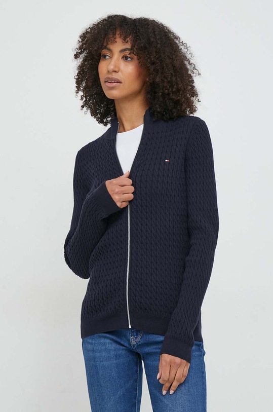 Tommy Hilfiger cardigan subtiri bleumarin WW0WW40739