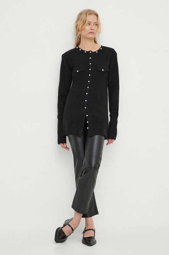 Gestuz cardigan din lână 10908603 negru SS24