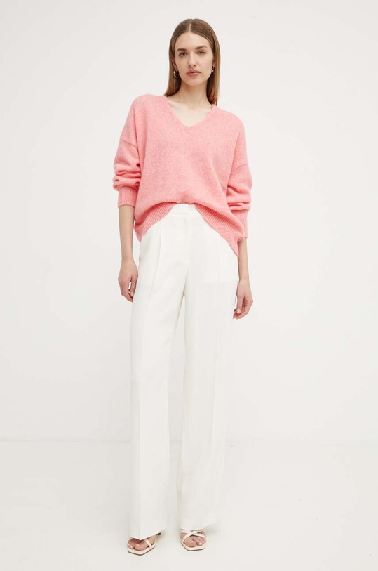BOSS Orange sweter wełniany 50509995 różowy SS24
