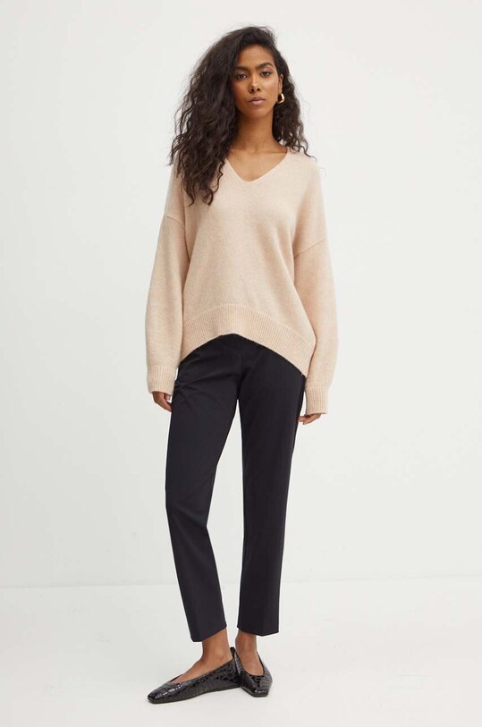 BOSS Orange sweter wełniany 50509995 pomarańczowy SS24