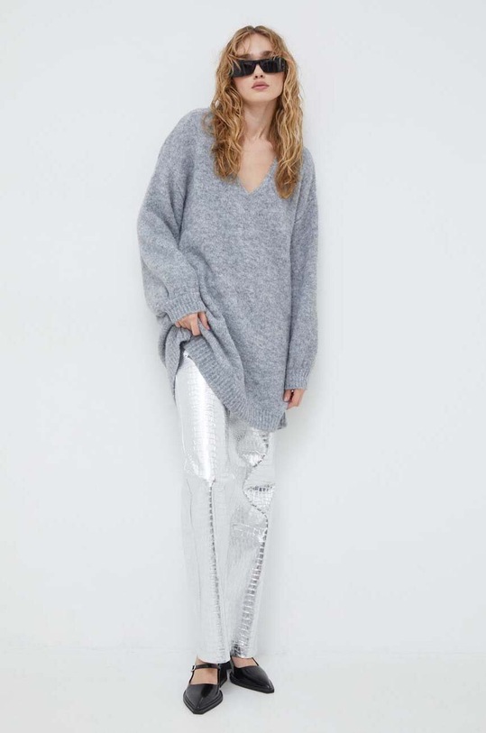 Bruuns Bazaar sweter z domieszką wełny pozostałe beżowy BBW3755