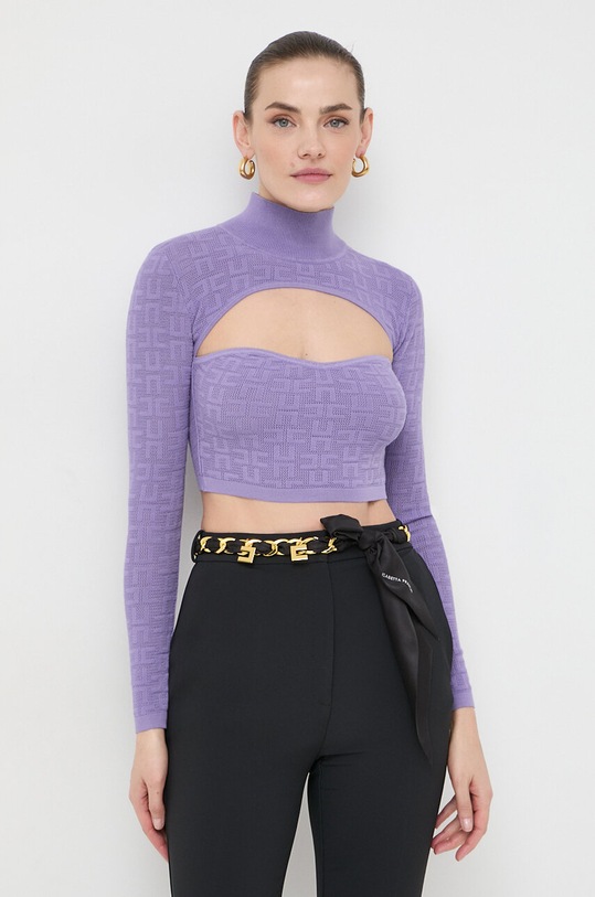 Elisabetta Franchi sweter fioletowy MK40B41E2