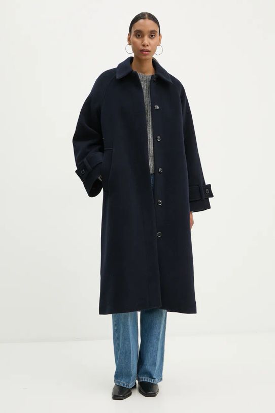 Svetr z vlněné směsi Samsoe Samsoe F23400050 šedá AW24