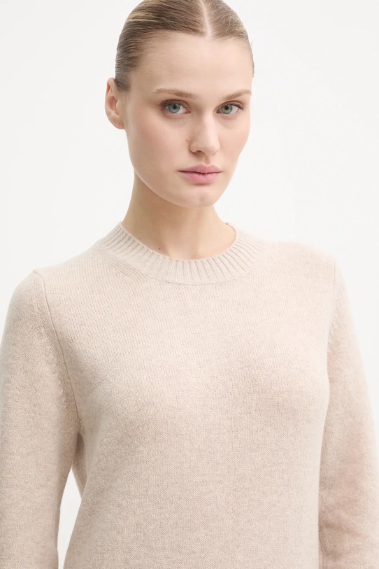 Samsoe Samsoe sweter wełniany beżowy F23400145