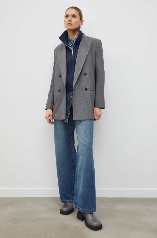 Samsoe gyapjú mellény SCARLETT F23400130 sötétkék SS24