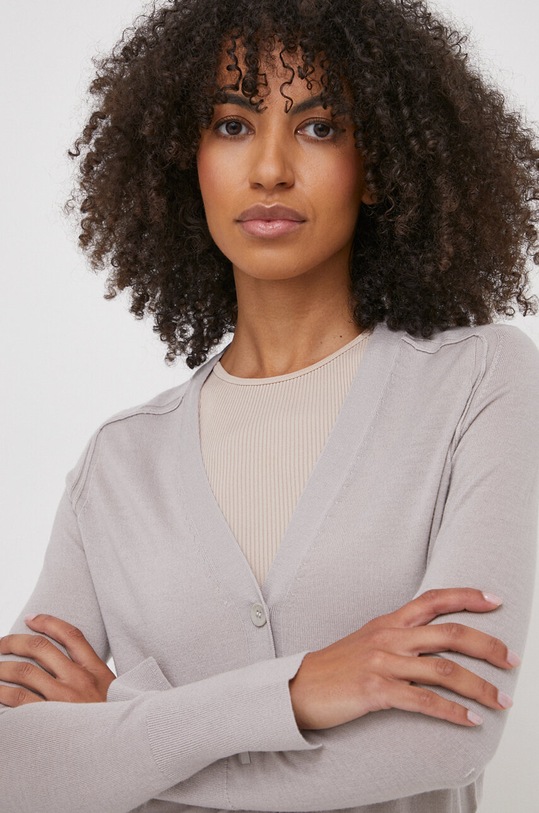 Calvin Klein kardigan wełniany szary K20K206791