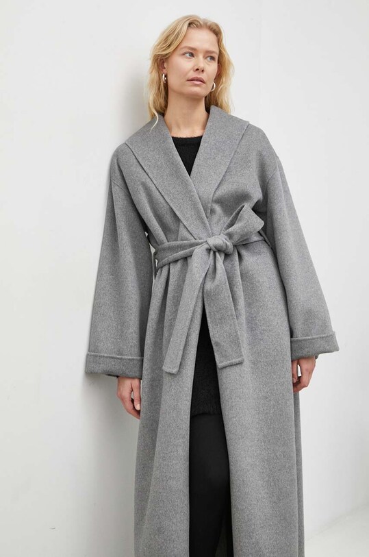 By Malene Birger płaszcz wełniany nieocieplane szary Q71360010