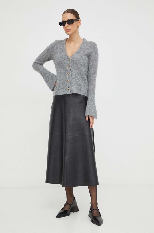 By Malene Birger cardigan din lana Q71340027 gri SS24
