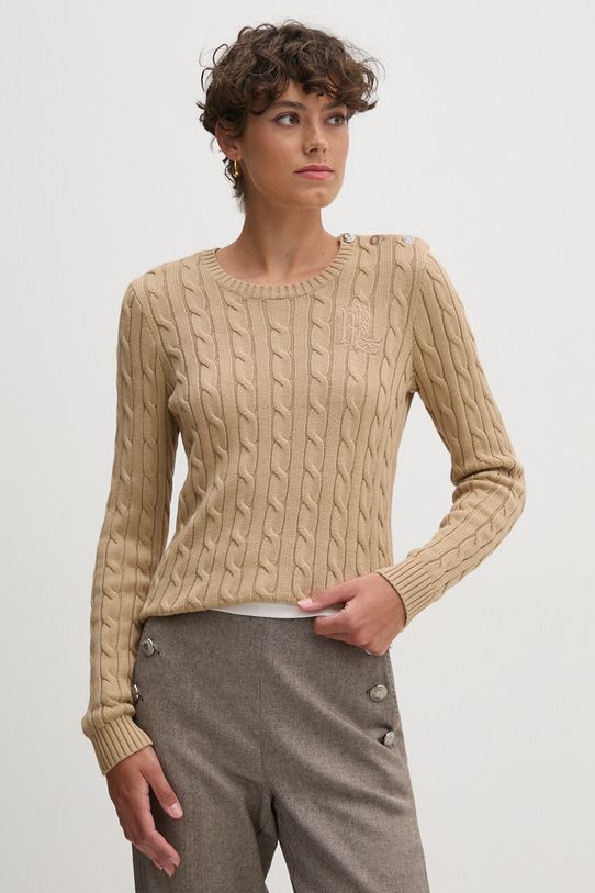 Lauren Ralph Lauren pulover de bumbac grosime medie bej 200932223
