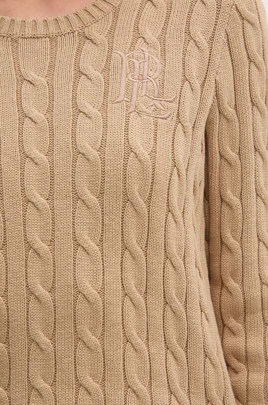 Pamučni pulover Lauren Ralph Lauren 200932223 bež