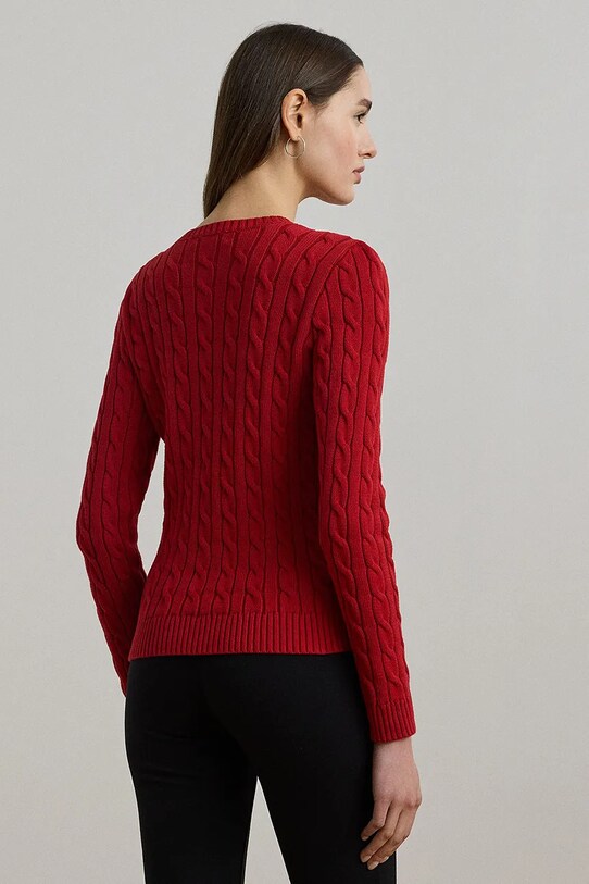 Lauren Ralph Lauren sweter bawełniany 200932223 czerwony SS25