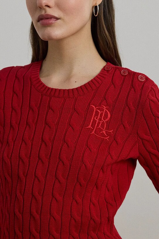 Lauren Ralph Lauren sweter bawełniany czerwony 200932223
