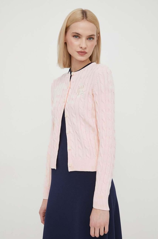 Lauren Ralph Lauren sweter bawełniany bawełna różowy 200932225