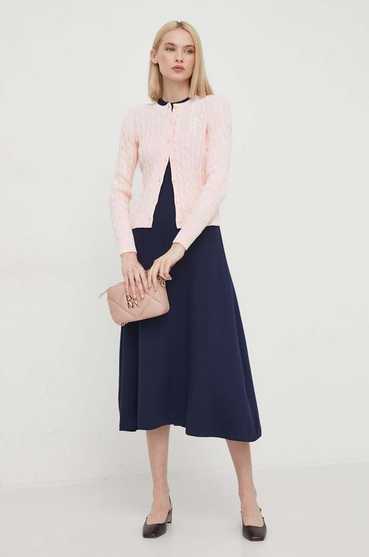 Lauren Ralph Lauren sweter bawełniany 200932225 różowy SS25