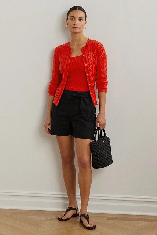 Îmbrăcăminte Lauren Ralph Lauren cardigan din bumbac 200932225 rosu