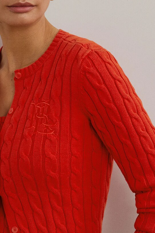 Lauren Ralph Lauren cardigan din bumbac rosu 200932225