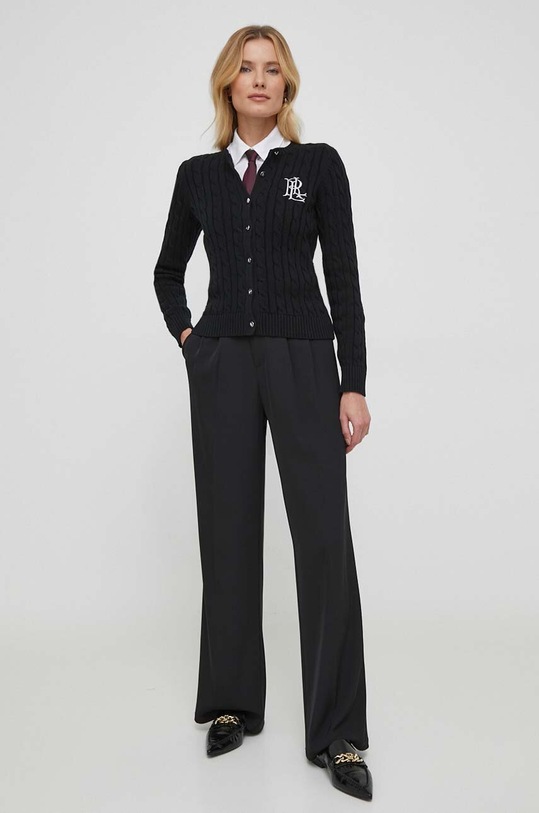 Lauren Ralph Lauren pulover de bumbac 200932225 negru AA00