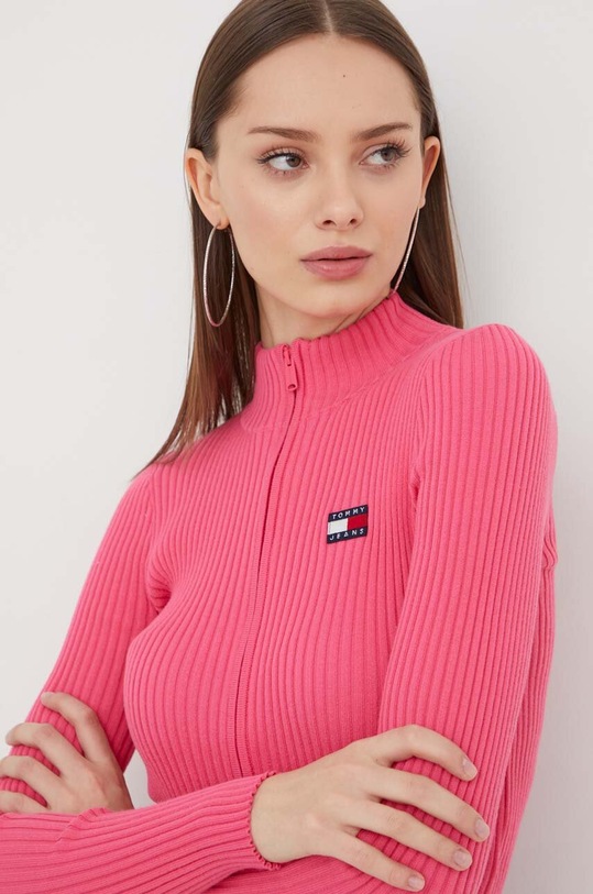 Tommy Jeans kardigan DW0DW17243 różowy AW24