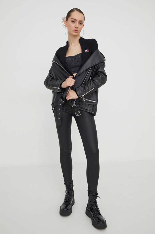 Tommy Jeans cardigan DW0DW17243 negru AW24