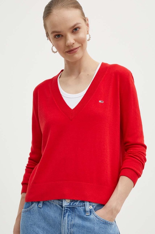 Πουλόβερ Tommy Jeans άλλο κόκκινο DW0DW17251