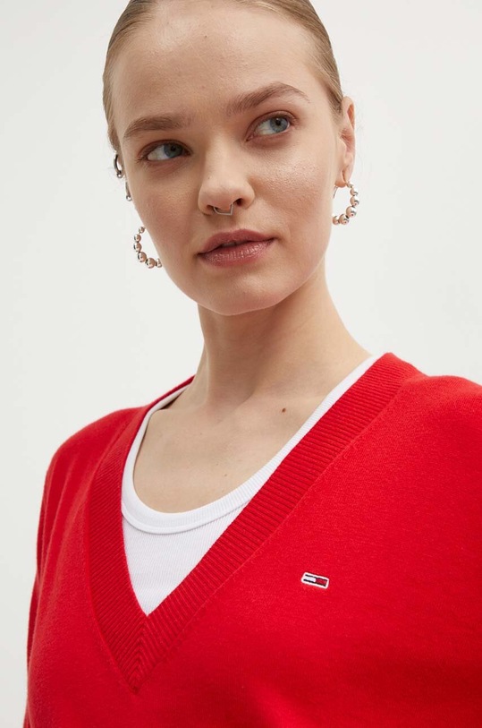Πουλόβερ Tommy Jeans κόκκινο DW0DW17251