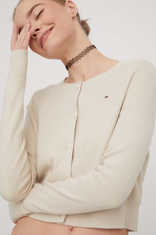 Tommy Jeans kardigan pozostałe beżowy DW0DW17252