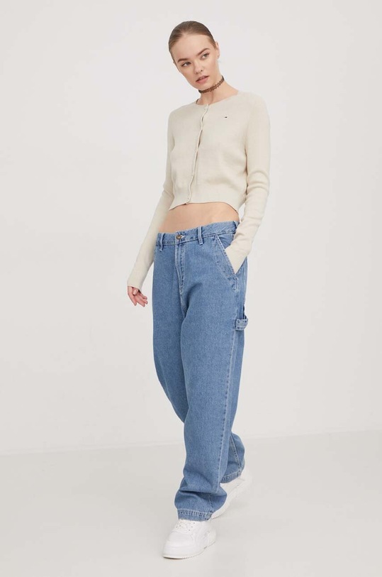 Tommy Jeans kardigan DW0DW17252 beżowy SS24