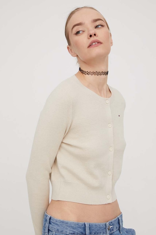 Tommy Jeans kardigan beżowy DW0DW17252