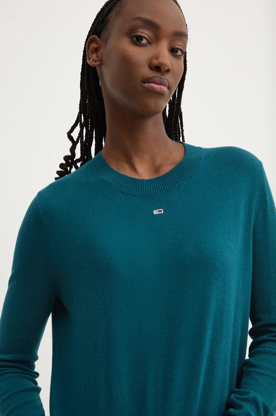 Svetr Tommy Jeans tyrkysová DW0DW17254