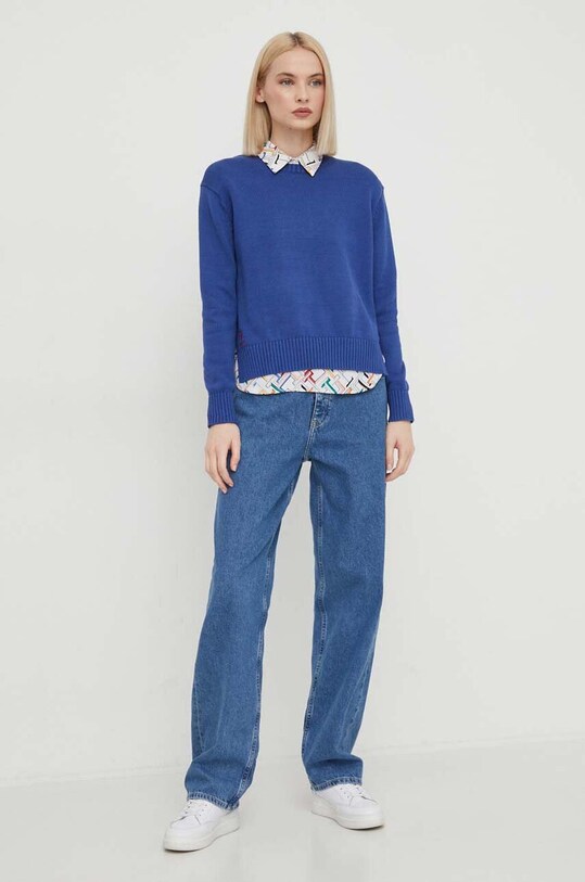 Polo Ralph Lauren sweter bawełniany 211898583 niebieski SS25